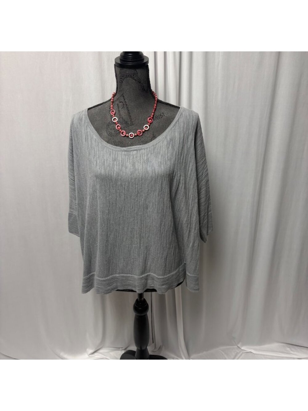 Athleta Gray Lightweight Oversized Top Womens Size XL Toss Over Short Sleeve